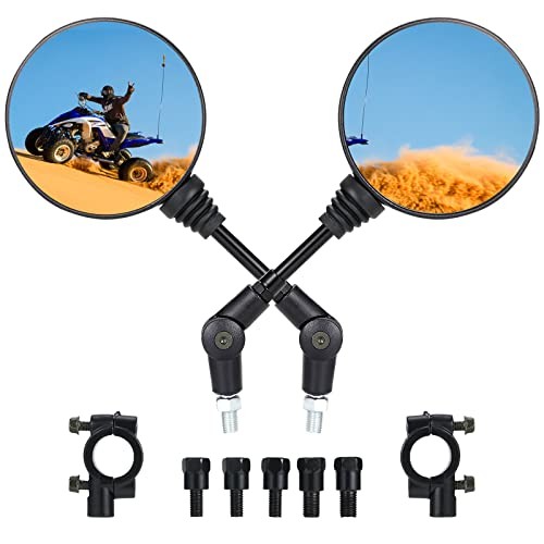Motorcycle Mirrors with 7/8″ Handlebar Mount, ATV Mirrors Compatible with ATV