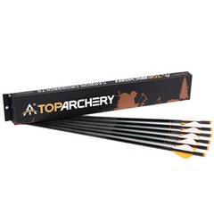 6PK 20in. Carbon Crossbow Bolts.006 Straightness with 2in. Vane Half Moon Nocks