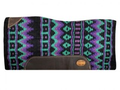 Klassy Cowgirl 28″ x 30″ Black, Purple & Teal Aztec Wool Top Saddle Pad