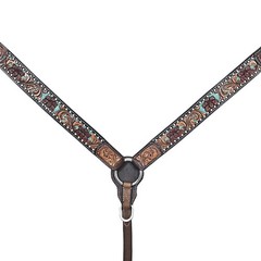 Western Headstall and Breast Collar Set HILASON Tooled Leather Horse Bridle Tack