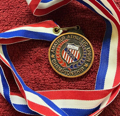 Amateur Athletic Union United States Medal Sport for All & Lanyard Gold Tone M10