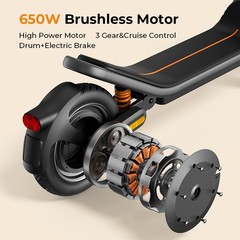 650W 12″ Tire Electric Scooter Adults Folding E-Scooter 45km Range 20MPH Commute