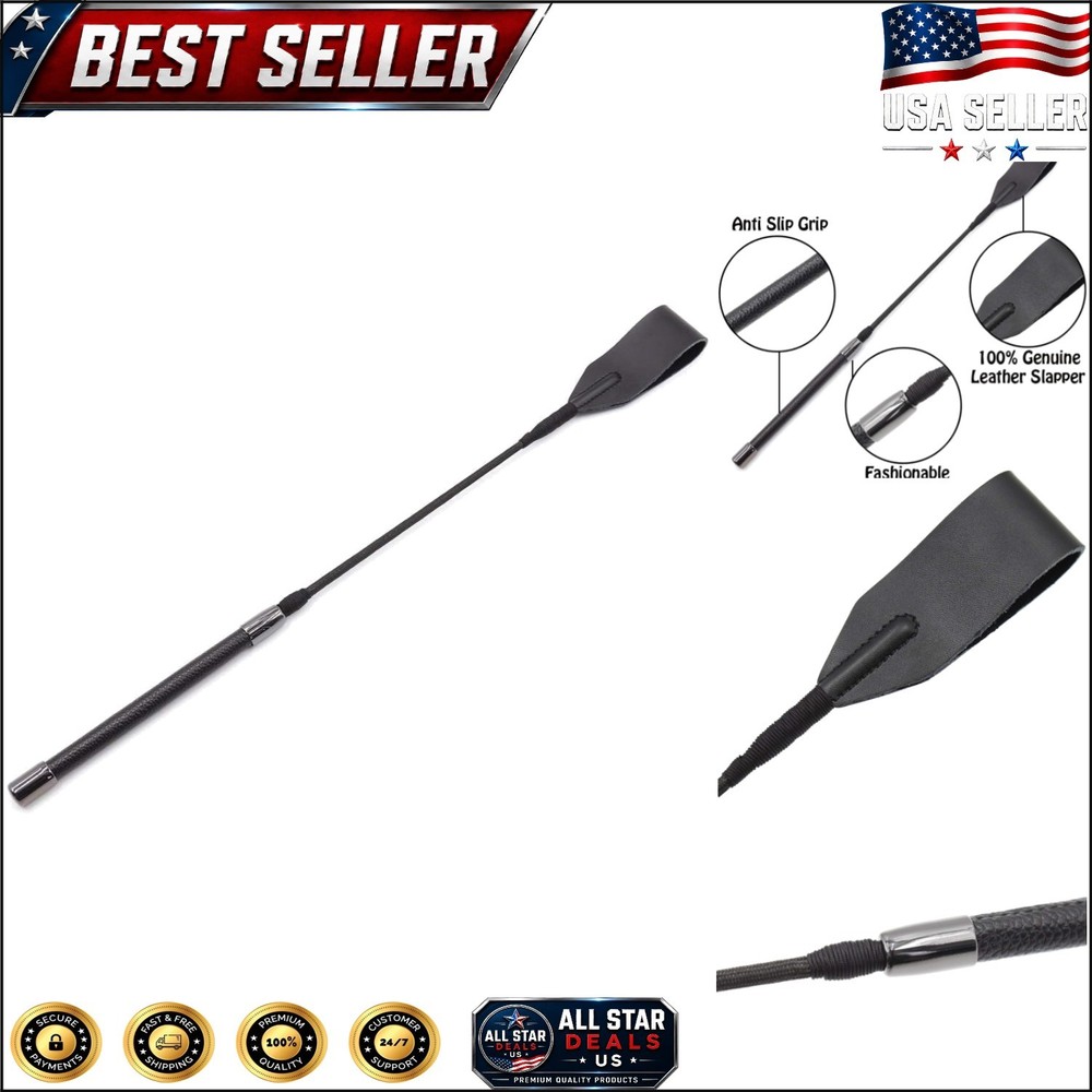 Genuine Leather Riding Crop Whip for Equestrian Excellence – 18 Inches
