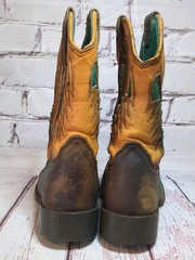 Ariat Ventek Wiggle Room Western Square Toe Boots Brown Turquoise Orange Kids 10
