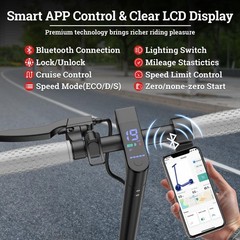 LADPED Electric Scooter with Seat for Adults 8.5″ Solid 19MPH Commuter E-Scooter