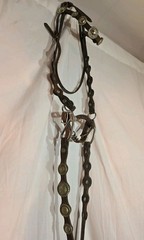 Vintage Horse Western Headstall With Silver Concho marked Alpaca Mexico