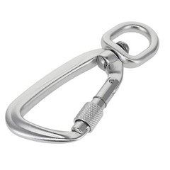 C5810 Silver Semi-Matte, Screw Lock Swivel Carabiner, Aluminum