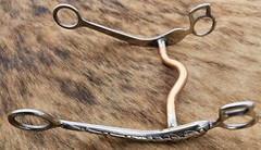 Western Bit – Copper Mouth Low Port – Stainless Steel Floral Cheeks – 5″mouth