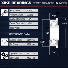 XiKe 10 Pack Flanged Ball Bearing ID 1/2″ x Wheel Bearings 1/2 x OD 1-3/8