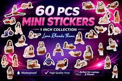 60PCS LanaRhoades Theme Stickers 1 Inch Mini Vinyl Waterproof Laptop Phone Decal