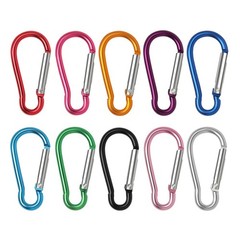 10 PCS Aluminum Carabiner D Shape Spring Clip Snap Key Hook Keychain Buckle