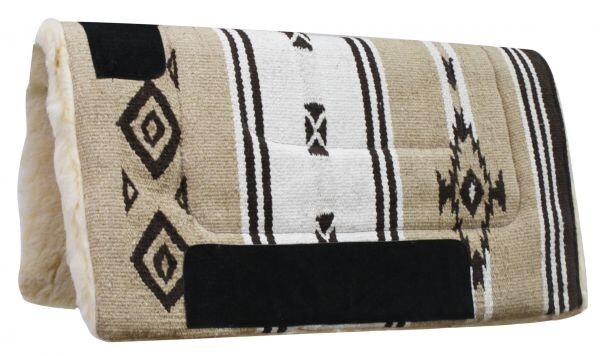 SADDLE PAD 32″ x 32″ Navajo Design Woven Acrylic Top & KODEL FLEECE Bottom
