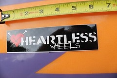 Heartless Wheels Skateboard Gothic Punk Rare Z30B Vintage Skateboarding STICKER