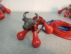 FIERY RED Micro Brahma Bull ROPING DUMMY – Pro Paracord Training Set