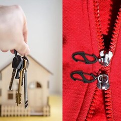 10-30xDual Wire Gate Snap Hook Mini Alloy Spring Carabiner Clip Keychain Outdoor