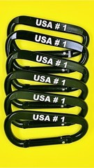 Pack of 6 pcs 3″ Aluminum Carabiner Spring Belt Clip Key Chain D Shape Black