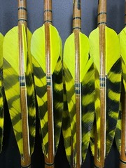 9 Self-Nocked Four Fletch 23/64 Tapered Arrows – 29″ in Length, 80# Spine