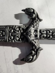 Ornate Medieval Dagger Letter Opener Pewter Gothic Eagle Crossguard