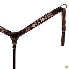 Western Headstall and Breast Collar Set HILASON Tooled Leather Horse Bridle Tack