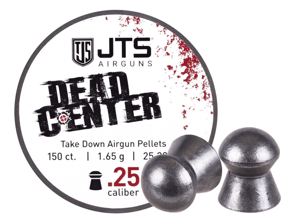 JTS Airguns Dead Center Precision .25 Cal Pellets 25.3 Grains Domed Tip 150ct