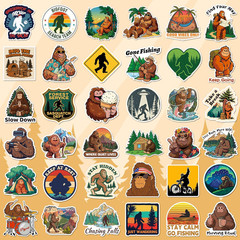 200PCS Bigfoot Stickers, Waterproof Vinyl Sasquatch Stickers for Laptop Water Bo