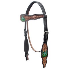 Western Headstall and Breast Collar Set HILASON Tooled Leather Horse Bridle Tack