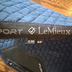 LeMieux ProSport Shaped GP English Saddle Pad Suede Quilt Blue