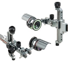 Compound Bow Sight 9″ Carbon Bar 0.019″ Fiber 2x 4x 6x 8x Lens Competition RH LH