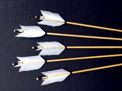 6/12/24PK 29Inch 30inch 32inch Wooden Arrow White Turkey Feather Real Archery