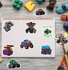 30Pcs Random Cool Monster Truck Car Waterproof Stickers Truck Party Favors Gift