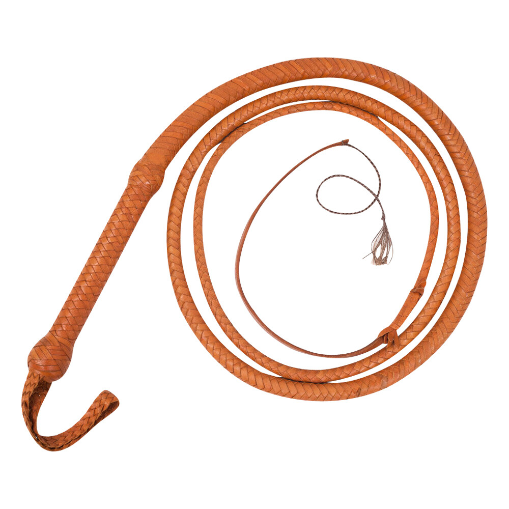 BULL WHIP 04 T0 12 Feet long 16 Plaits Cow Hide Tan Leather CUSTOM BULLWHIP