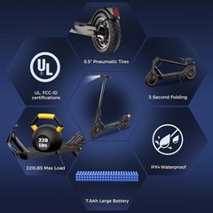 Electric Scooters – 500W/1000W/1500W Adult Electric Scooter, 18/25/28 MPH Top Sp