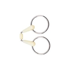 Happy Mouth Double Jointed Loose Ring Snaffle Bit – Color:None Size:5″