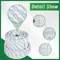 5/8 in 150 FT Braided Rigging Rope 11000 LBS Breaking Strength High Force Polyes