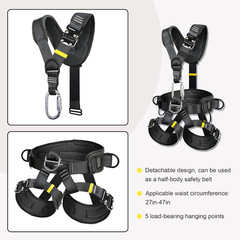 Climbing Belts, Thicken Professional Half Body Safety Belt Climbing Gear for Tre