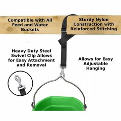 4 Pack Horse Bucket Strap Hangers Adjustable Nylon Hay Net Water Bucket Straps