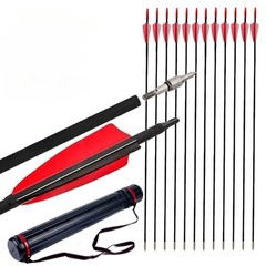 Carbon Arrows 30″ 4″ Feather Archery Arrows Compound Bow Recurve Bow Hunting