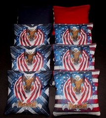 USA FLAG PATRIOTIC BALD EAGLE FREEDOM 8 ACA Regulation Custom Cornhole Bags B118