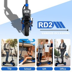 5000W Adults Electric Scooter 50MPH 55Mi Range, 10.5″ Off-Road + Steering Damper
