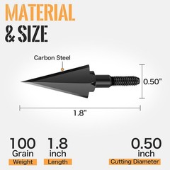 Broadheads 100/120/125/150 Grain Traditiona Archery Arrow Tips for Compound, …