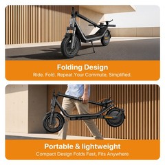 650W 12″ Tire Electric Scooter Adults Folding E-Scooter 45km Range 20MPH Commute