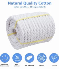 NEW! White Cotton Rope 1 1/2 inch x 100 feet! (Sells for $150 on Amazon)