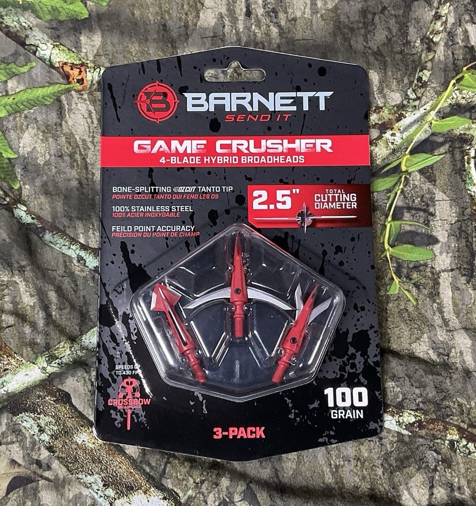 NEW💫Barnett Gamecrusher Hybrid Broadheads 100 gr. 3 pk. Crossbow 2.5 DIAMETER