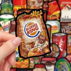 30Pcs Random Funny Wacky Food Spoof Snack Drink Graffiti Waterproof Stickers