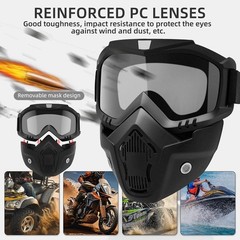 Mask with Detachable Goggles for Riding, Cutting, Mowing& Weedeating Grass, Anti
