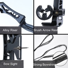 Archery 54″ Takedown Recurve Bow Set 20/30/40/55lbs Target Shooting Hunitng