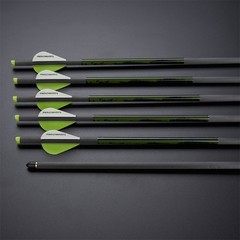 6/12pcs .006 20″ Pure Carbon Crossbow Bolts Arrows 385 Grain Archery Hunting USA