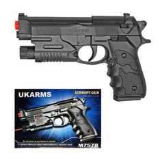 New UKARMS Spring M9 Airsoft Pistol Handgun Gun w/ 6mm BB & Laser M757R