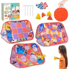 Giant 3-in-1 Bean Bag Toss Game for Kids, Toddler Outdoor Toy Tic Tac Toe Gam…