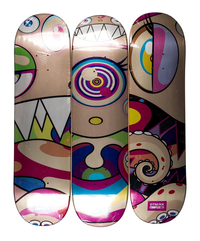 Takashi Murakami Complex Con 2017 Eyes, Mouth & Face Deck Skateboards Set of 3